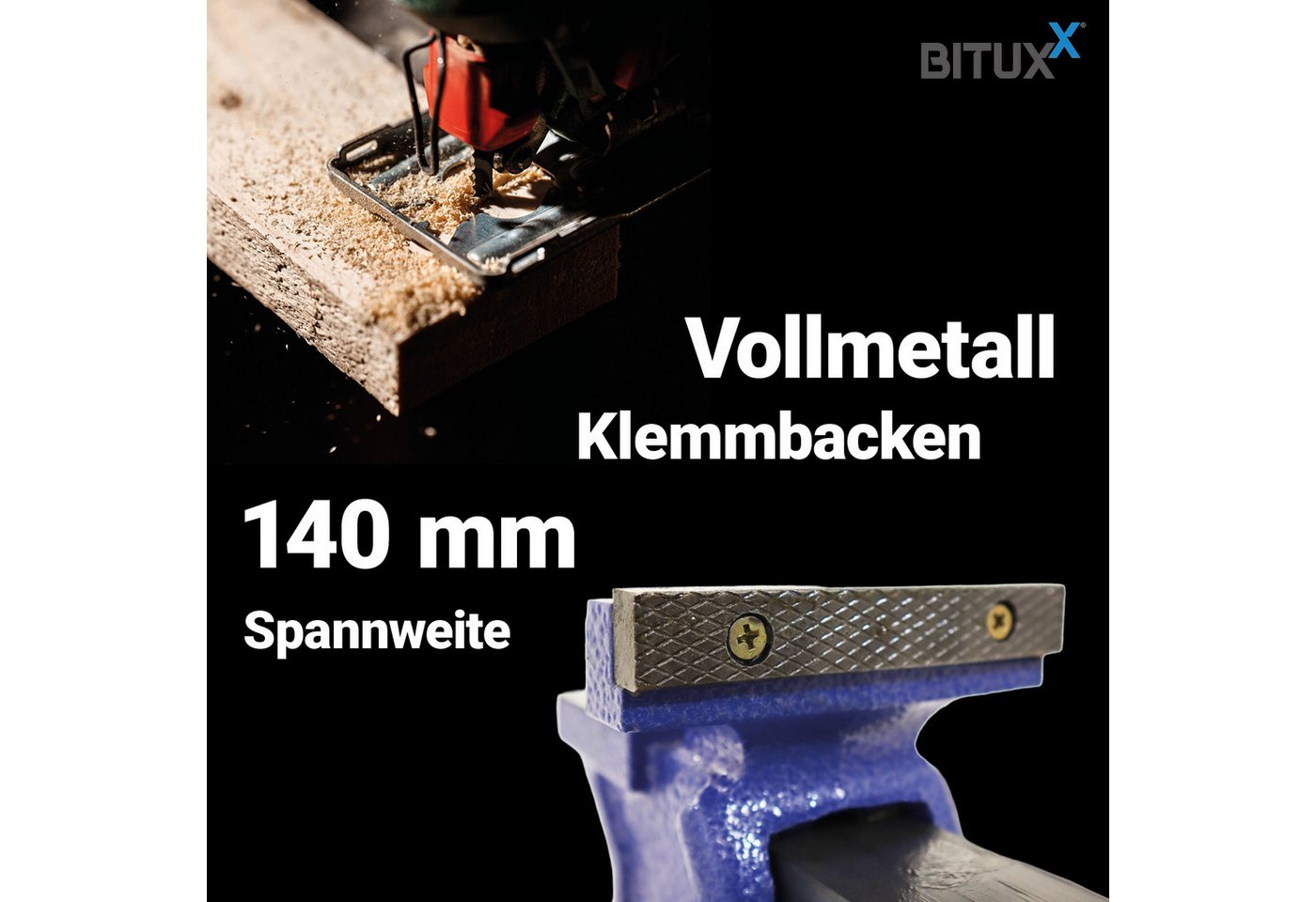 Bituxx Schraubstock 125 mm, MS-19688 – Bild 5 von 5