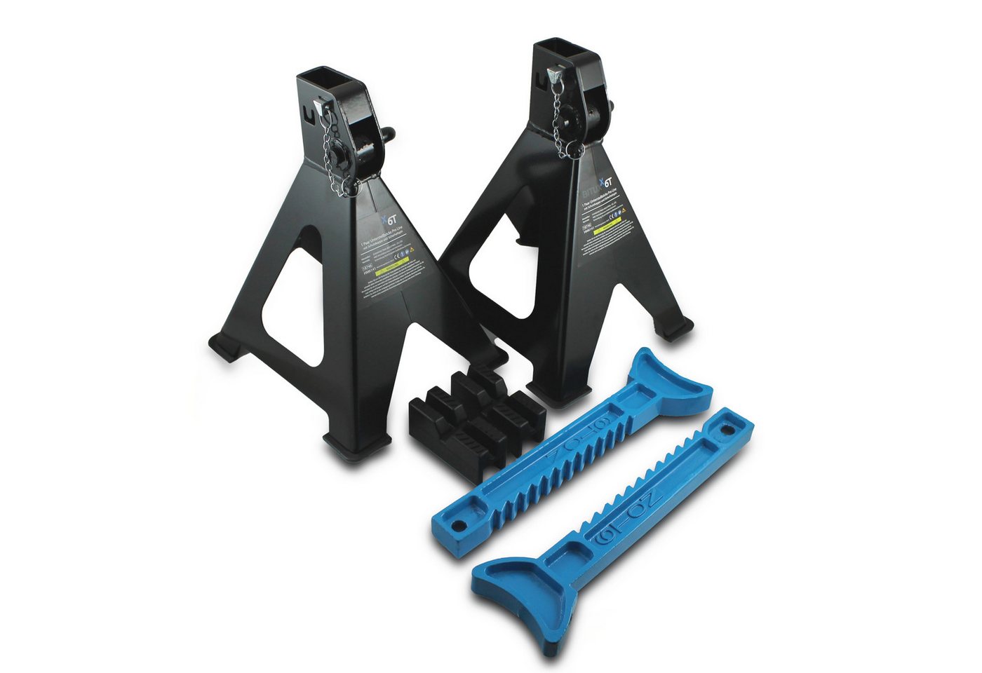 Bituxx Unterstellbock Pro Line 6000 kg mit Schutzkappe & Sicherheitspin, 6000 kg max. Belastbarkeit, (4er Set, 4-St., MS-18747), Tragkraft 6000kg – Bild 5 von 5