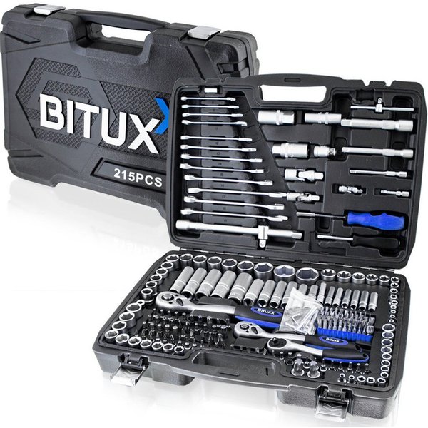 Bituxx Werkzeugset Ratschenkoffer 215 tlg., (Ratschen Set, 215-tlg., Ratschenkoffer mit umfangreichem Zubehör MS-15901)