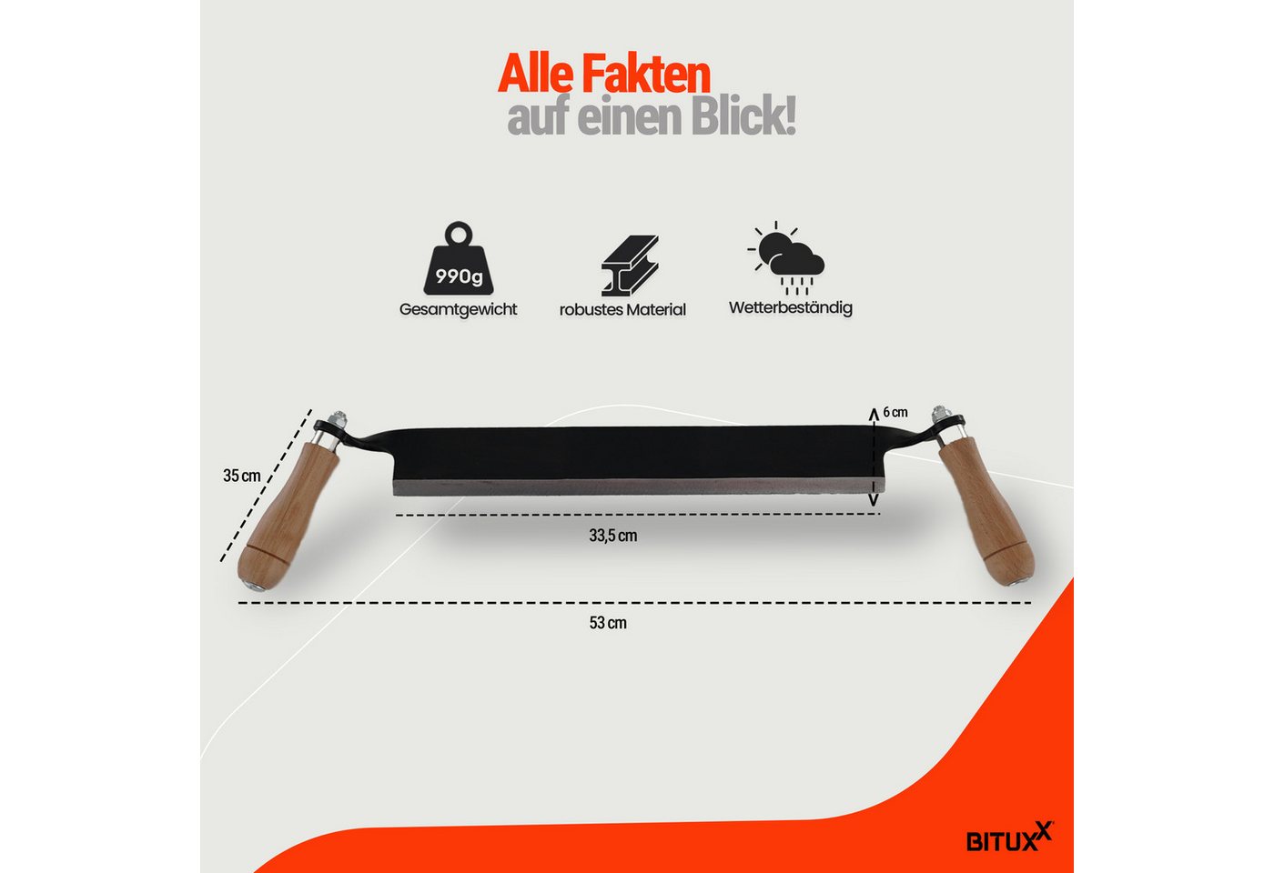 Bituxx Zugmesser gerade 13 Zoll, (MS-19576) – Bild 5 von 5