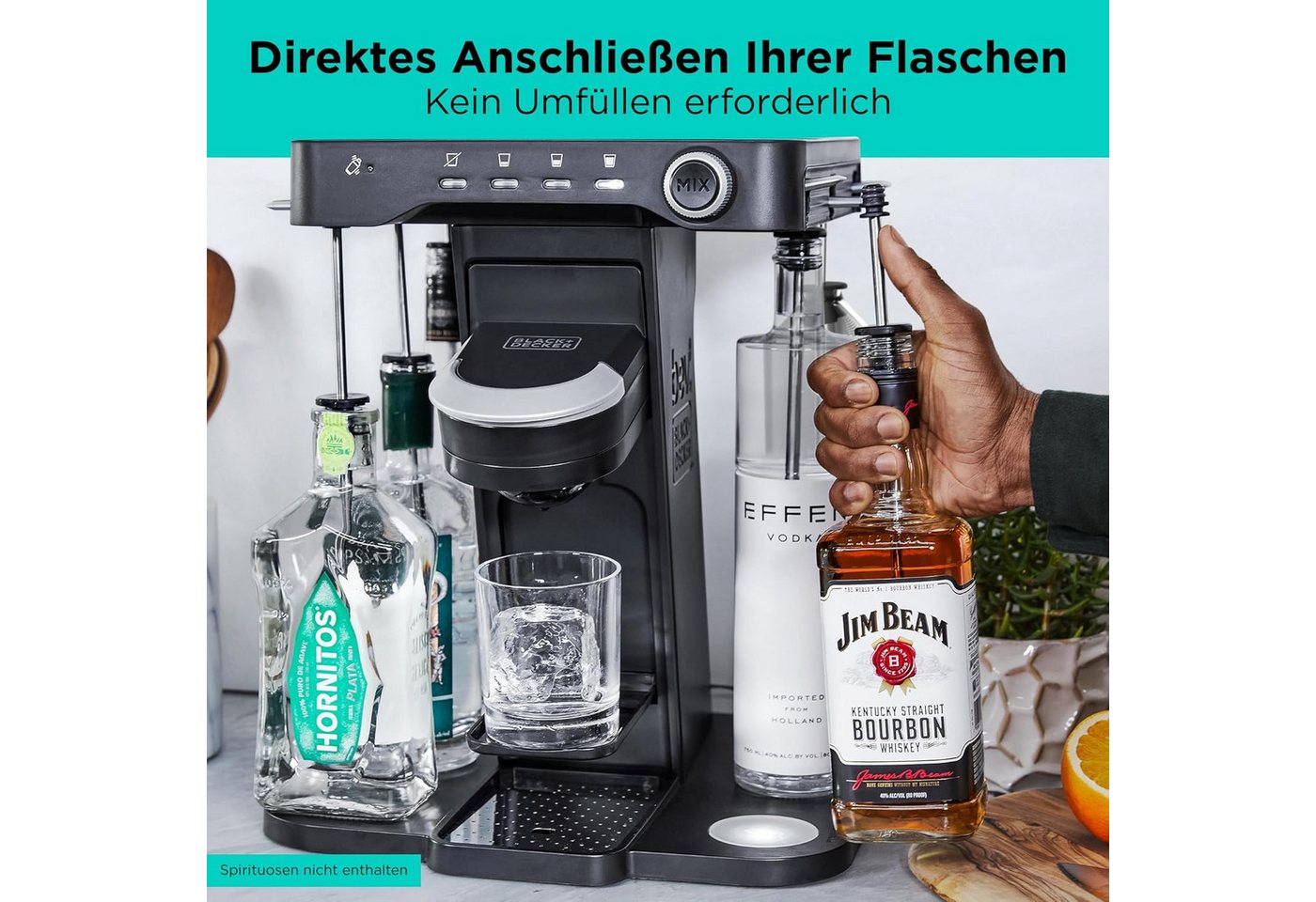 Black + Decker Cocktail Shaker Cocktail-Maschine individ. Cocktails auf Knopfdruck für 5 Spirituosen, (1-tlg) – Bild 4 von 5