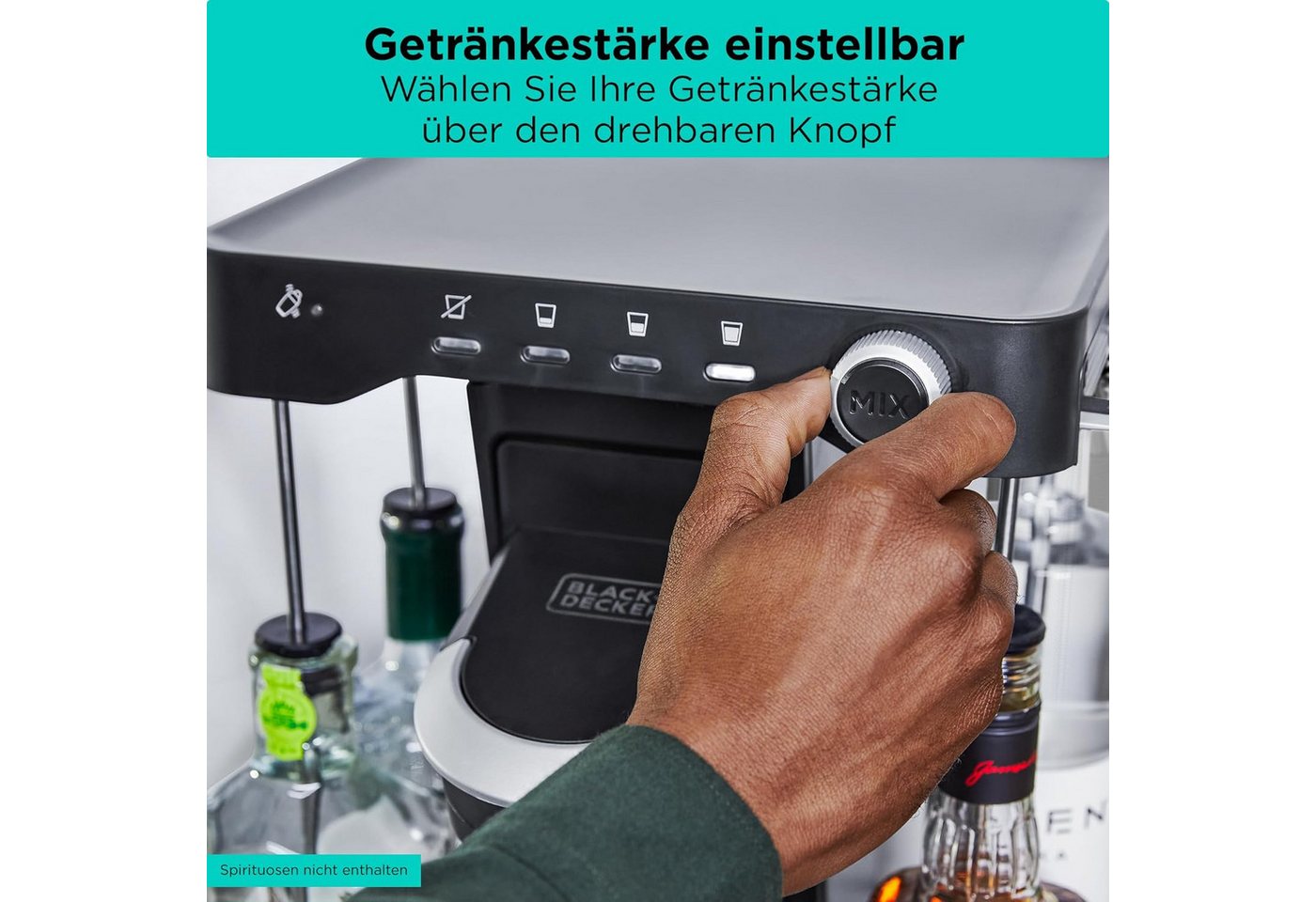 Black + Decker Cocktail Shaker Cocktail-Maschine individ. Cocktails auf Knopfdruck für 5 Spirituosen, (1-tlg) – Bild 5 von 5