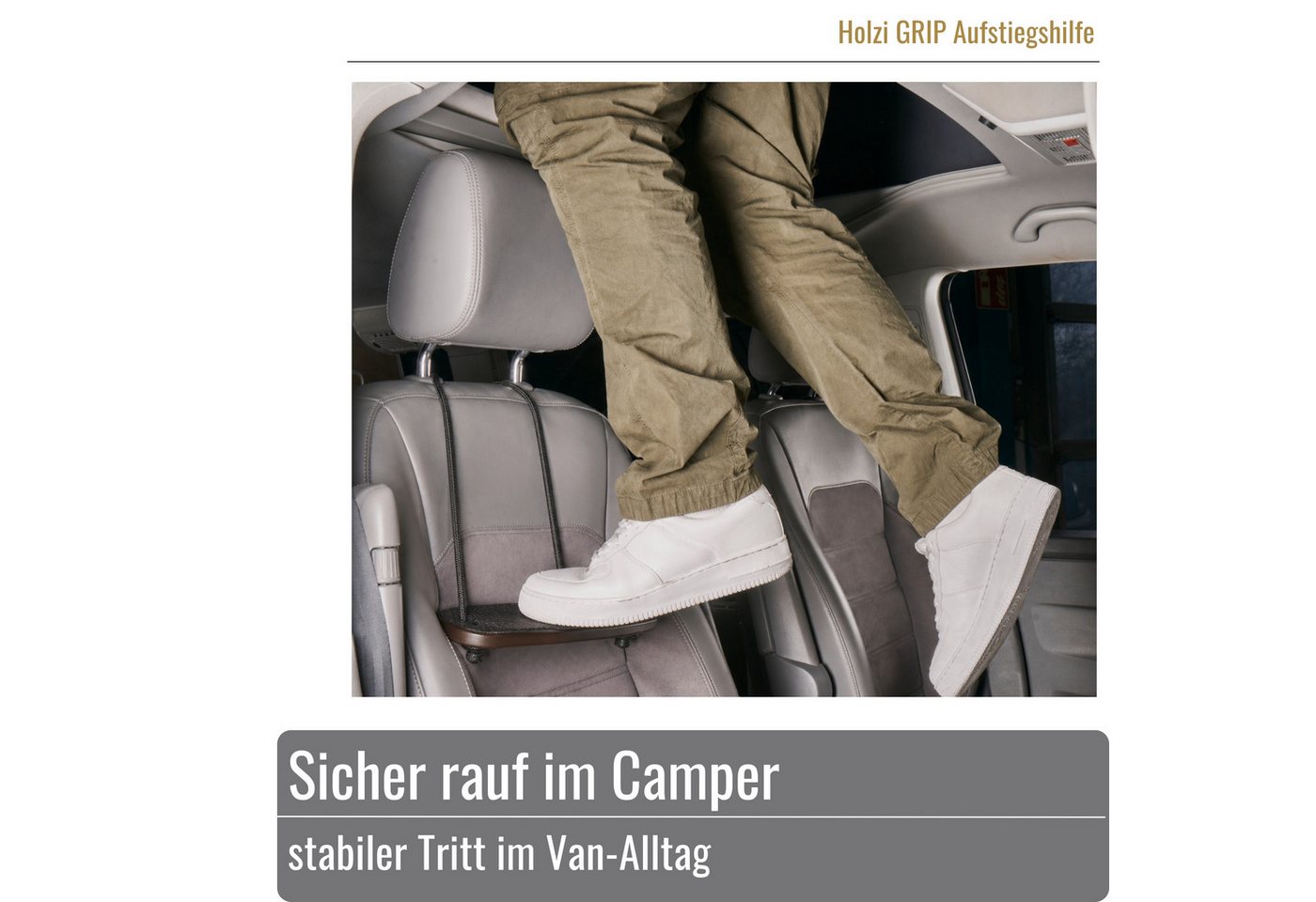 BLACK FOREST FOX Einhängetritt HOLZI GRIP Trittleiter Aufstelldach VW California Marco Polo Braun, (1-St), rutschhemmend – Bild 2 von 5