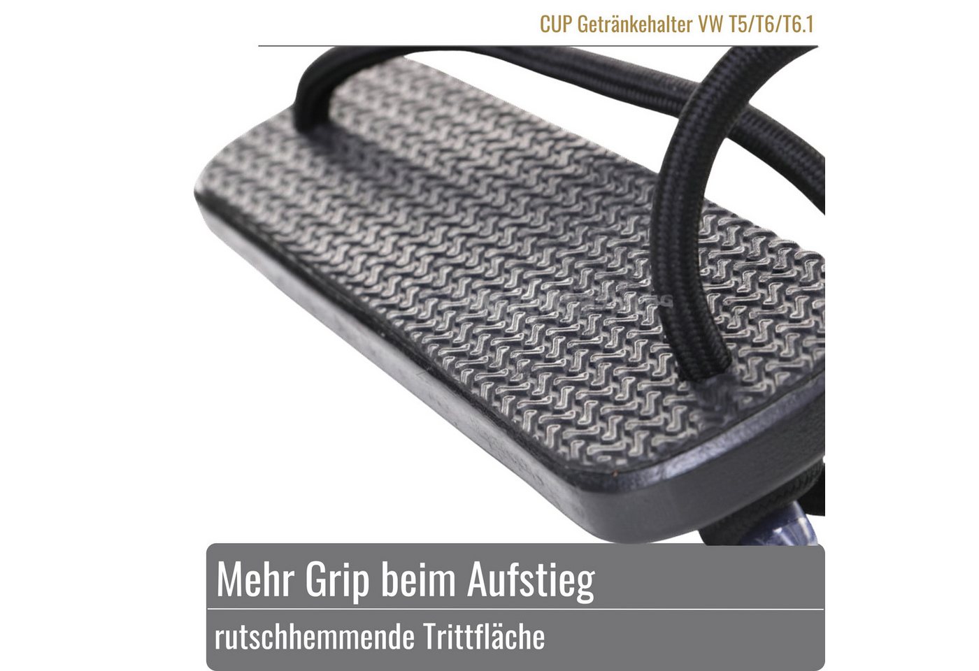 BLACK FOREST FOX Einhängetritt HOLZI GRIP Trittleiter Aufstelldach VW California Marco Polo Braun, (1-St), rutschhemmend – Bild 3 von 5