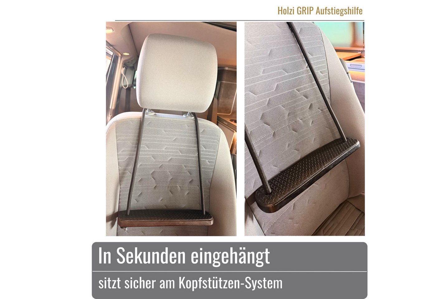 BLACK FOREST FOX Einhängetritt HOLZI GRIP Trittleiter Aufstelldach VW California Marco Polo Braun, (1-St), rutschhemmend – Bild 4 von 5