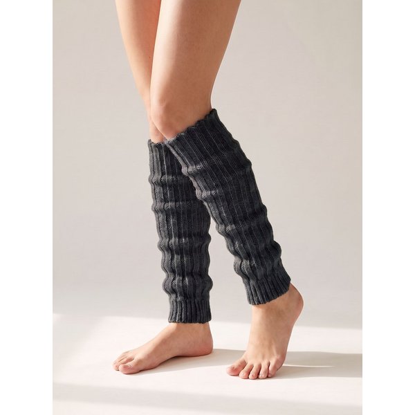 Black Snake Beinstulpen Lange Beinwärmer aus Grobstrick mit Alpakawolle und Wolle für Frauen (Paar, 1-St., Anthrazit One Size) Weich und flauschig mit Rippbund
