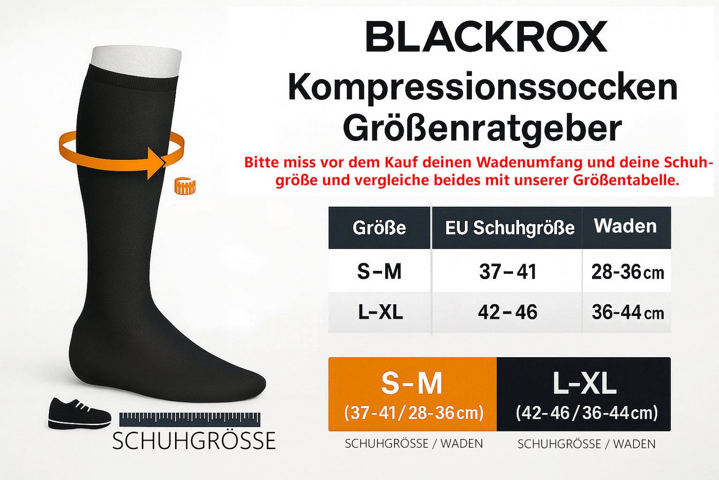 BLACKROX Kompressionsstrümpfe [Vergleichssieger 2026] Beastyrox, Gr. S-XL, Damen und Herren – Bild 2 von 5