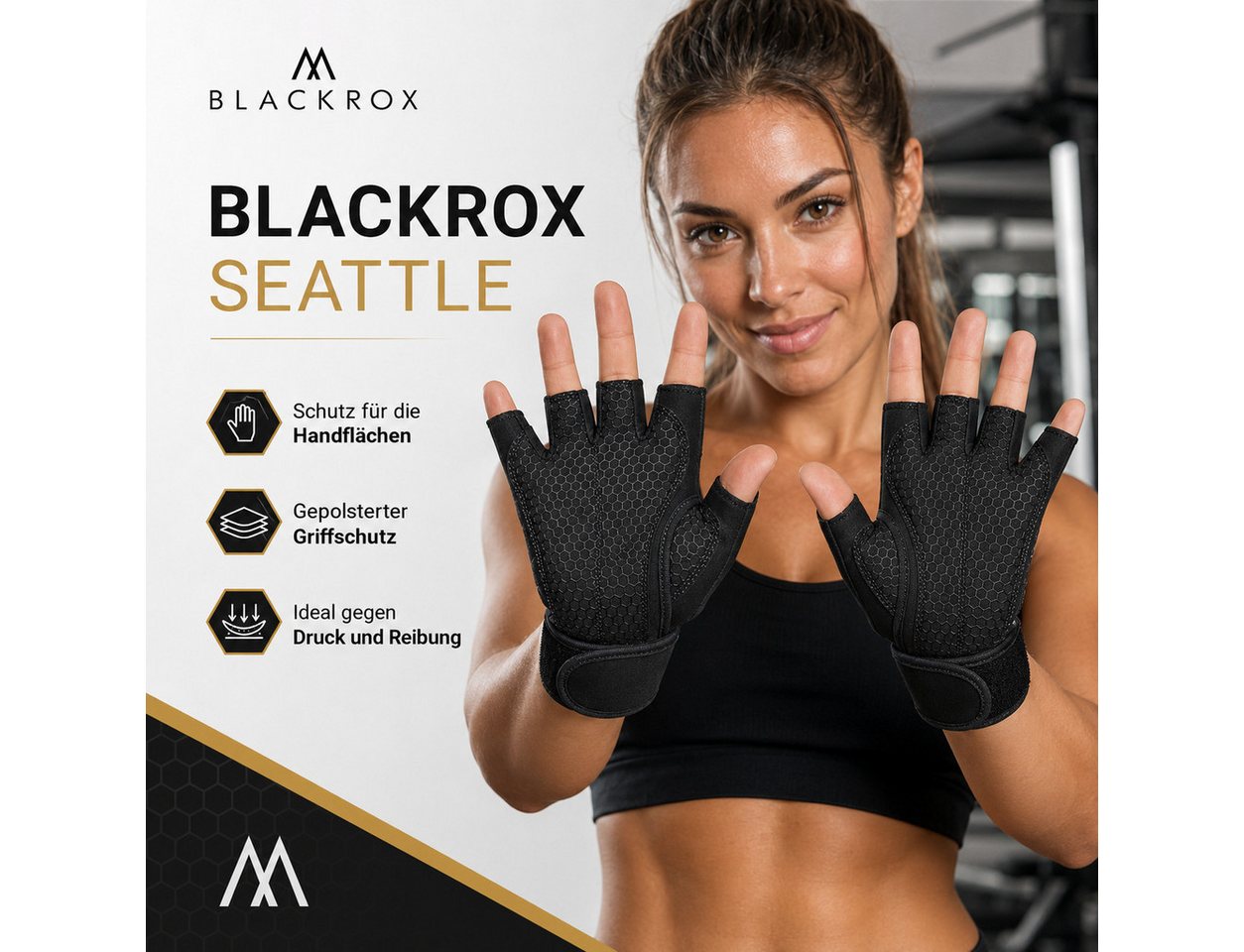 BLACKROX Trainingshandschuhe [Vergleichssieger 2026] Fitnesshandschuhe, Gr. S-XL, Damen & Herren – Bild 3 von 5