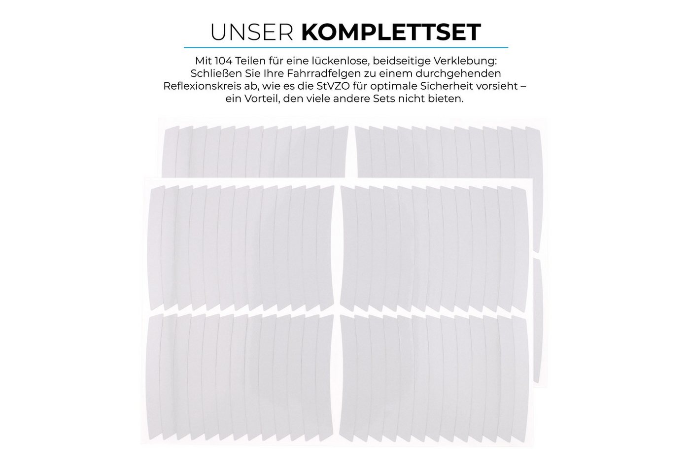 Blackshell Reflektor-Aufkleber Reflektierende Aufkleber für die Fahrradfelge passend für 26-29 Zoll – Bild 4 von 5