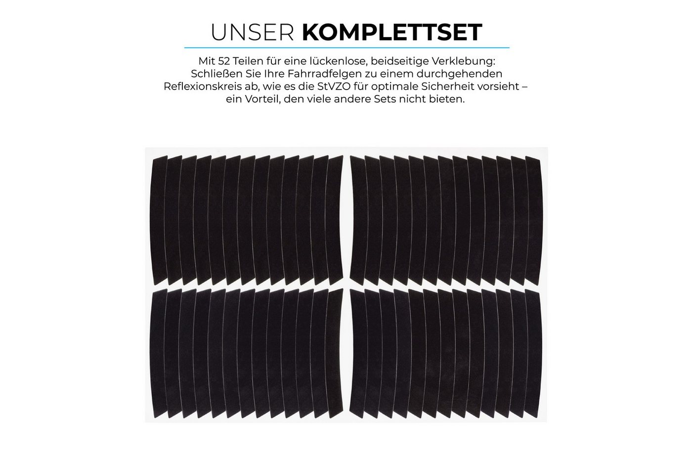 Blackshell Reflektor-Aufkleber Reflektierende Aufkleber für die Fahrradfelge passend für 26-29 Zoll – Bild 4 von 5