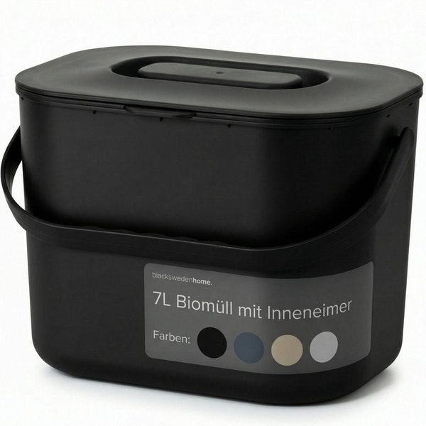 blackswedenhome. Biomülleimer Biomülleimer Küche - 7L - Design Komposteimer mit Innensieb, Geruchsdicht, Modernes Design