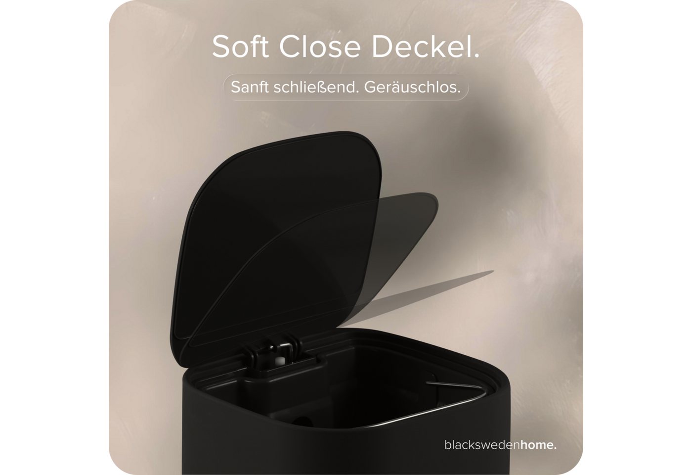 blackswedenhome. Mülleimer Bad Mülleimer - 5L mit Softclose-Deckel und Soft Touch Oberfläche, Soft Close Deckel, Soft Touch Oberfläche – Bild 3 von 5