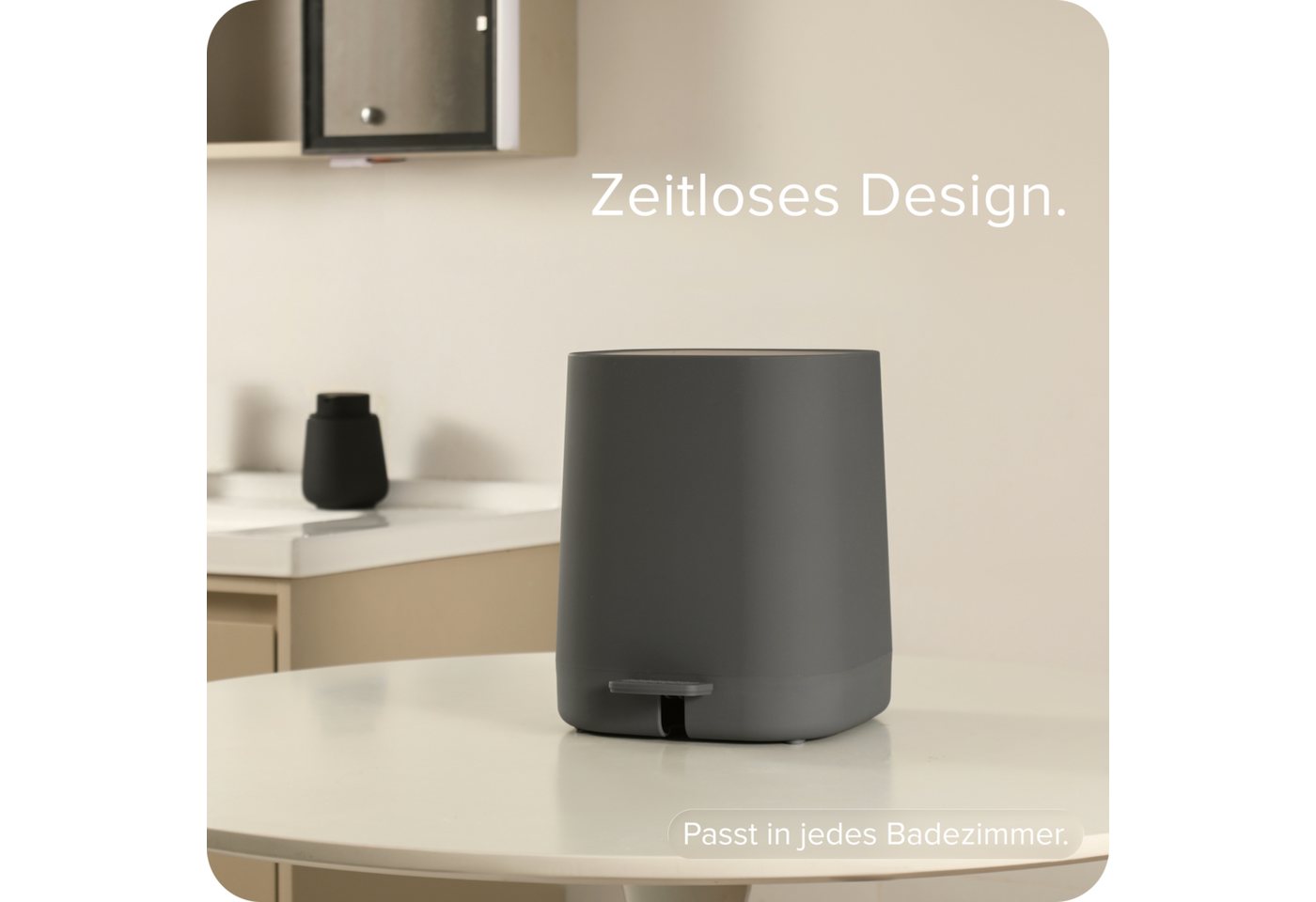 blackswedenhome. Mülleimer Bad Mülleimer - 5L mit Softclose-Deckel und Soft Touch Oberfläche, Soft Close Deckel, Soft Touch Oberfläche – Bild 4 von 5