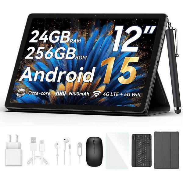 blackview 12,1 " Mega2 Android 15 4G LTE 2,4K 8GB/12GB+256GB Tablet (12", 256 GB, Android 15, 4G (LTE), 2.4K FHD, 9000mAh, PC-Modus 2,0, Octa-Core)