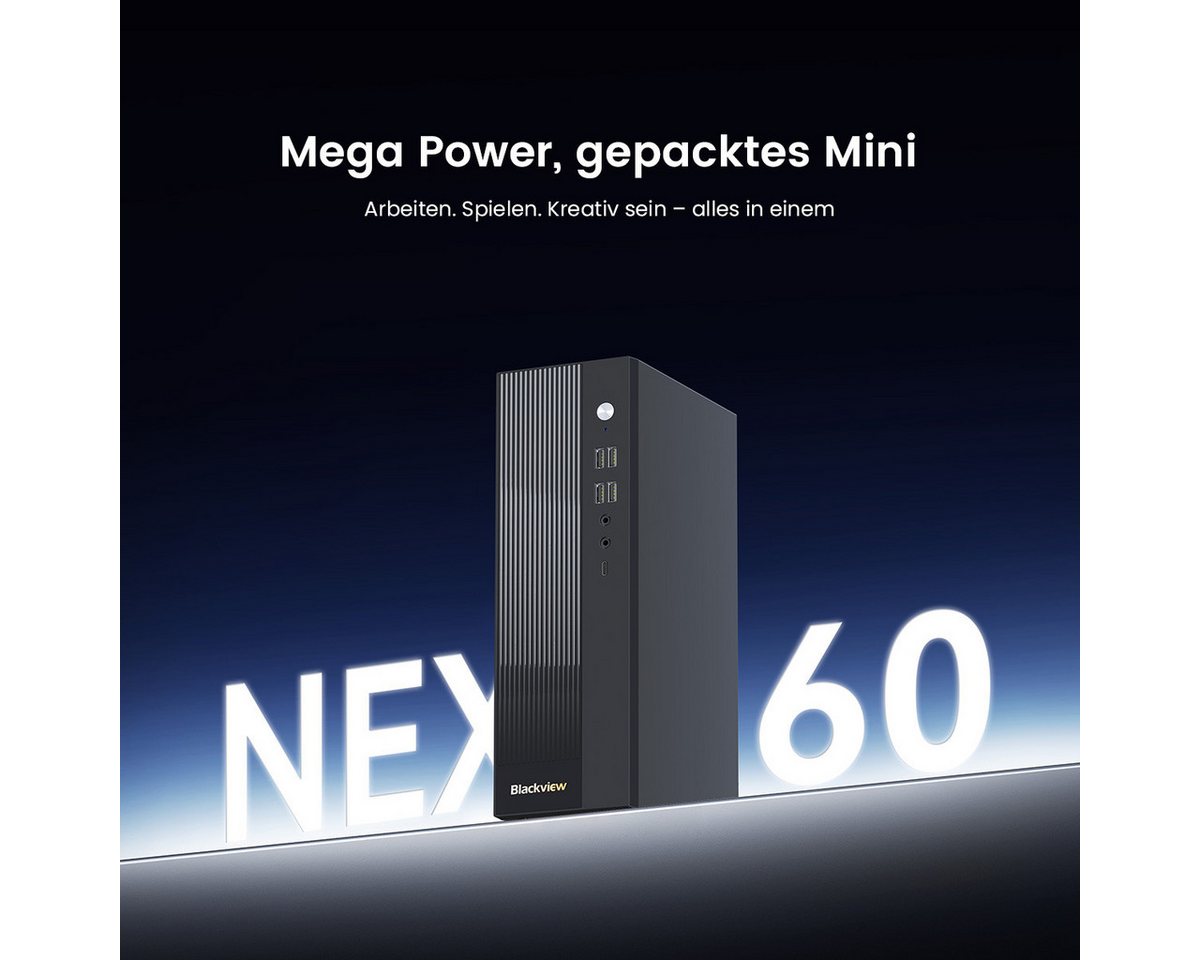 blackview 2026 Mini Desktop PC NEX60 Intel Core 5 16GB RAM 512GB SSD Mini-PC (Intel Intel Core 5, Intel UHD Graphics, 16 GB RAM, 512 GB SSD, Windows 11 Pro, 4K  – Bild 2 von 5