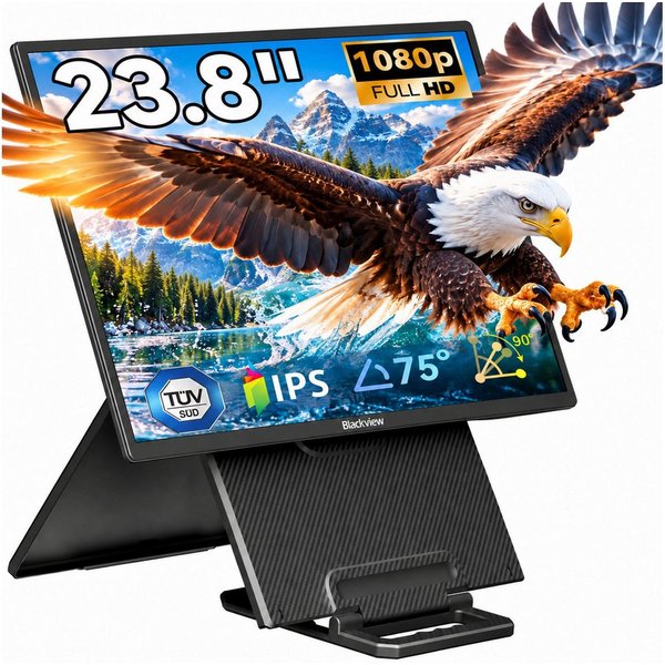 blackview 23,8'' FHD Laptop Bildschirm Erweiterung, LCD, IPS, 1920×1080 Portabler Monitor (60,5 cm/23,8 ", 1920x1080 px, Full HD, IPS, Gaming Monitor, Kompatibe