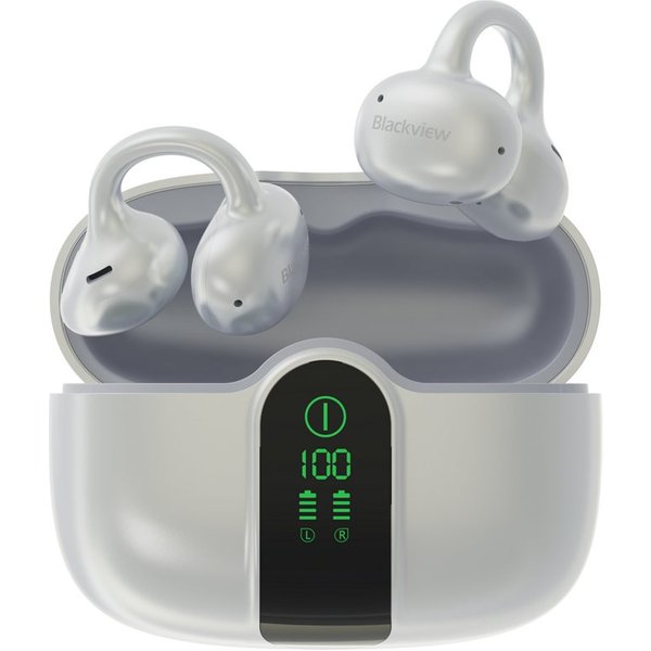 blackview Bluetooth 6.0-Sportkopfhörer AirBuds 15 Bluetooth-Kopfhörer 30h Akku Open-Ear-Kopfhörer (Bluetooth, mit Ohrclip Design, in neuartigem Kugeldesign,Blue