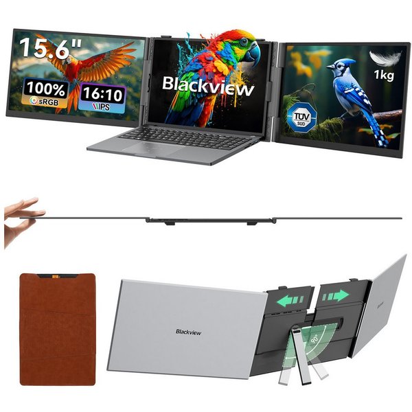 blackview FHD Gaming Monitor, Laptop-Bildschirm-Extender, Dual-Screen, IPS LCD Portabler Monitor (1920x1200 px, Full HD, IPS, 1kg, 16:10, 14-17,3 Zoll & Windows