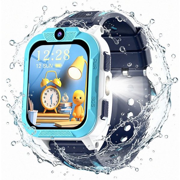 blackview Kinderuhr 2026 mit GPS und Telefon, Kamera-Funktion, Videoanruf Smartwatch, 1,85", GPS+LBS+WiFi, IP68, Knips-Freunde, Perfekte Geschenk für Kinder