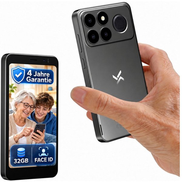 blackview NOTE 10 Kleinhandy Ohne Vertrag 5 Zoll, 9GB+32GB, Face ID Smartphone (5 Zoll, 32 GB Speicherplatz, 4G Dual SIM, Face ID, Bluetooth, Augenschutz, Für S