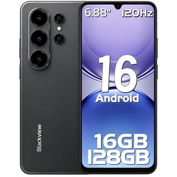 blackview WAVE 10 Android 16 Handy 6,88" HD+ 120Hz,128/256GB zu 2 TB Gemini AI Smartphone (17,48 cm/6,88 Zoll, 128 GB Speicherplatz, 32 MP Kamera, 4G Dual SIM A