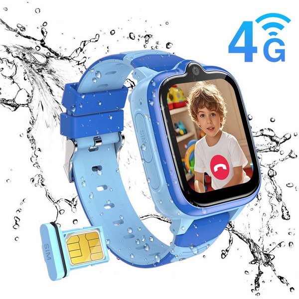 blackview Z10 Kinderuhr mit GPS und 4G, Installierbare APP Smartwatch (1,83 Zoll), 1,83", 8GB, GPS+LES+WiFi, 4G-LTE, IP67, SOS, Bluetooth