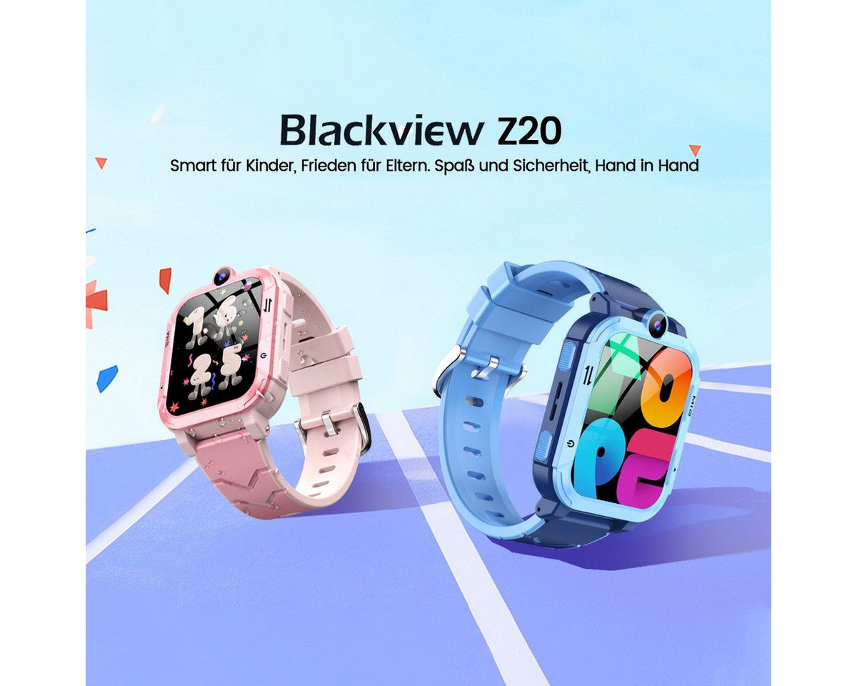 blackview Z20 4G Videoanruf, GPS, SOS-Taste, IP67 wasserdicht, 800mAh Kinder Smartwatch (1,83 Zoll), 1.83", 8 MP, GPS + LBS + WiFi, 800 mAh, IP67, 4G Nano SIM – Bild 3 von 5