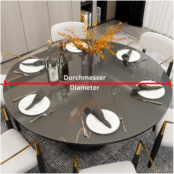 Blade Tischdecke Tischfolie Rund Transparente Glasklar 2 mm abgeschrägte Kante (Einzelartikel, Einzeln erhältlich), Kratzfest, geruchlos, REACH-konform, individ