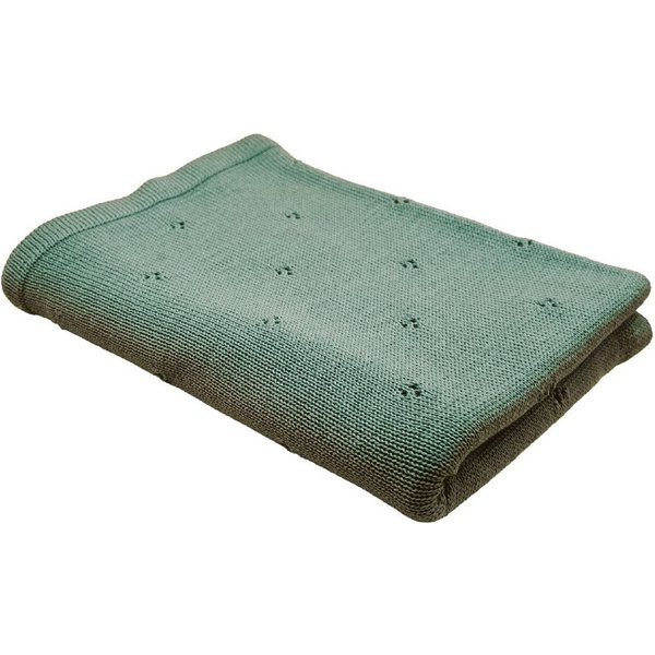 Babydecke Merinowolle Strick 75×100 cm, Blätterschming, Decke für Kinderwagen, Schlafdecke, Geschenk zur Geburt & Taufe