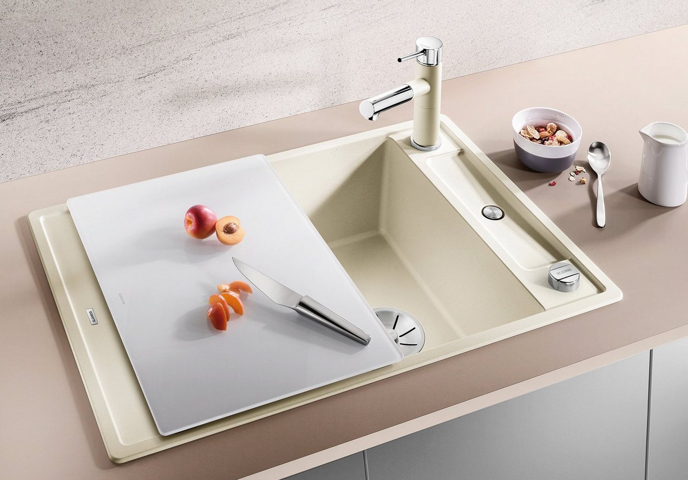 Blanco Granitspüle AXIA III 45 S, eckig, 51/78 cm, (1 St), inklusive gratis Glasschneidebrett – Bild 2 von 5