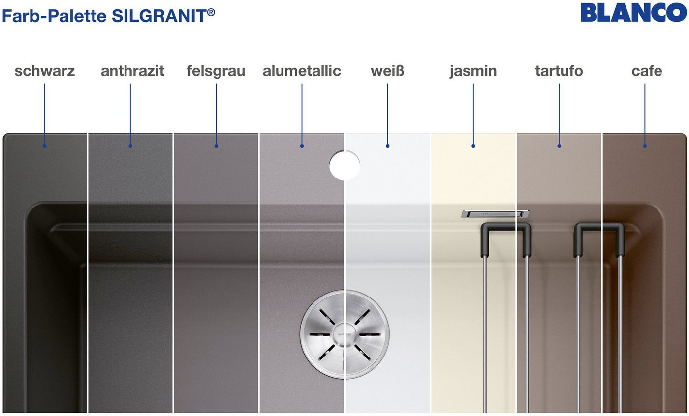 Blanco Granitspüle AXIA III 45 S, eckig, 51/78 cm, (1 St), inklusive gratis Glasschneidebrett – Bild 4 von 5
