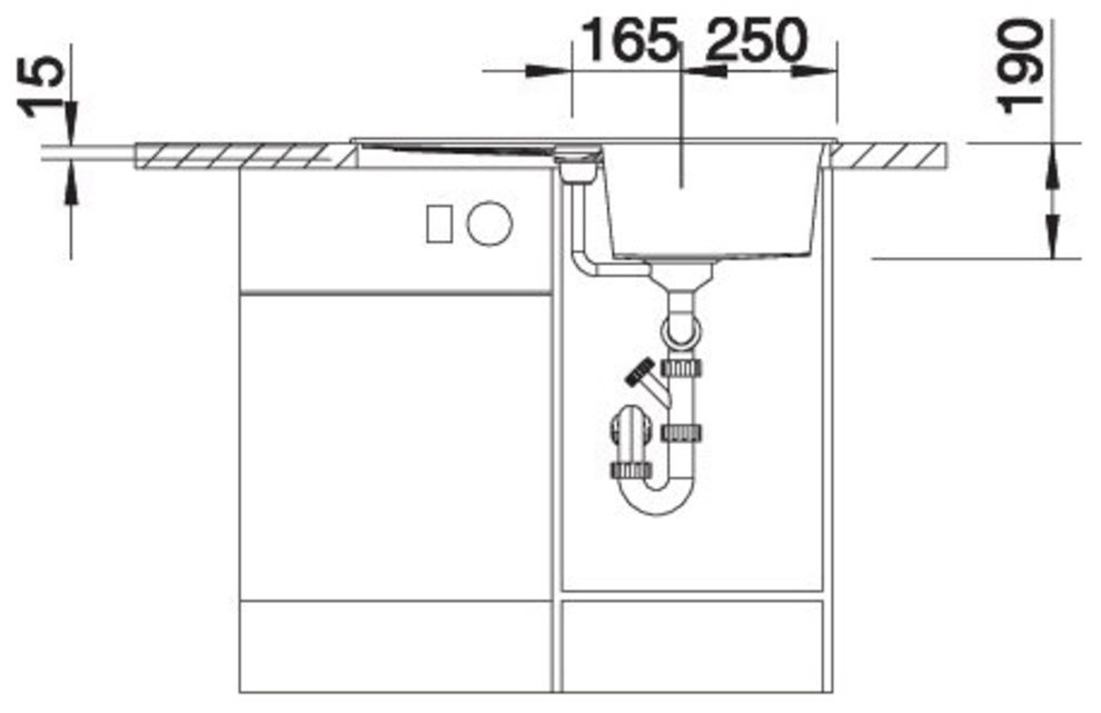Blanco Granitspüle METRA 45 S, eckig, 50/78 cm, (1 St), erhältlich in mehreren Farben – Bild 5 von 5