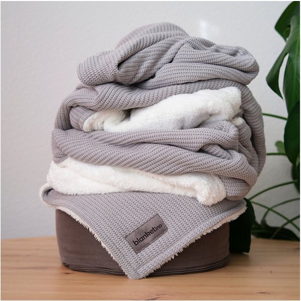 Wohndecke Premium Kuscheldecke mit Baumwollstrick, blanketino, extra voluminös