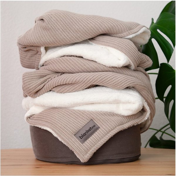 Wohndecke Premium Kuscheldecke mit Baumwollstrick, blanketino, extra voluminös