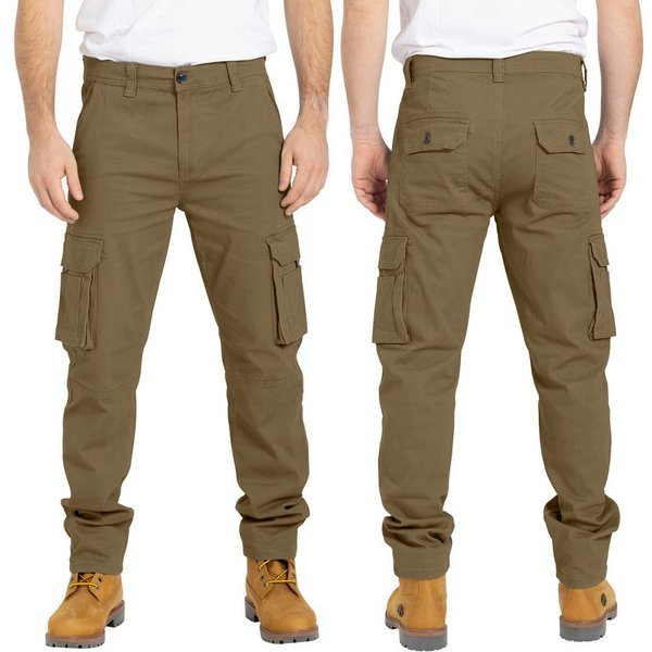 BlauerHafen Cargohose Herren Cargo Hose Arbeitshose Schwerlast Tactical mit 12 Taschen Chino