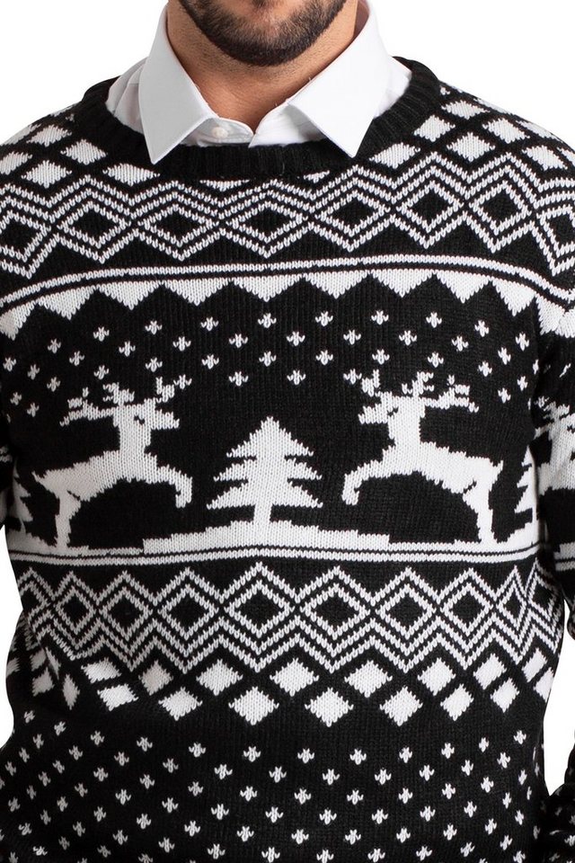 BlauerHafen Weihnachtspullover Herren Weihnachts Pullover lange Ärmel Knit Rundhals Christmas Jumper – Bild 3 von 5