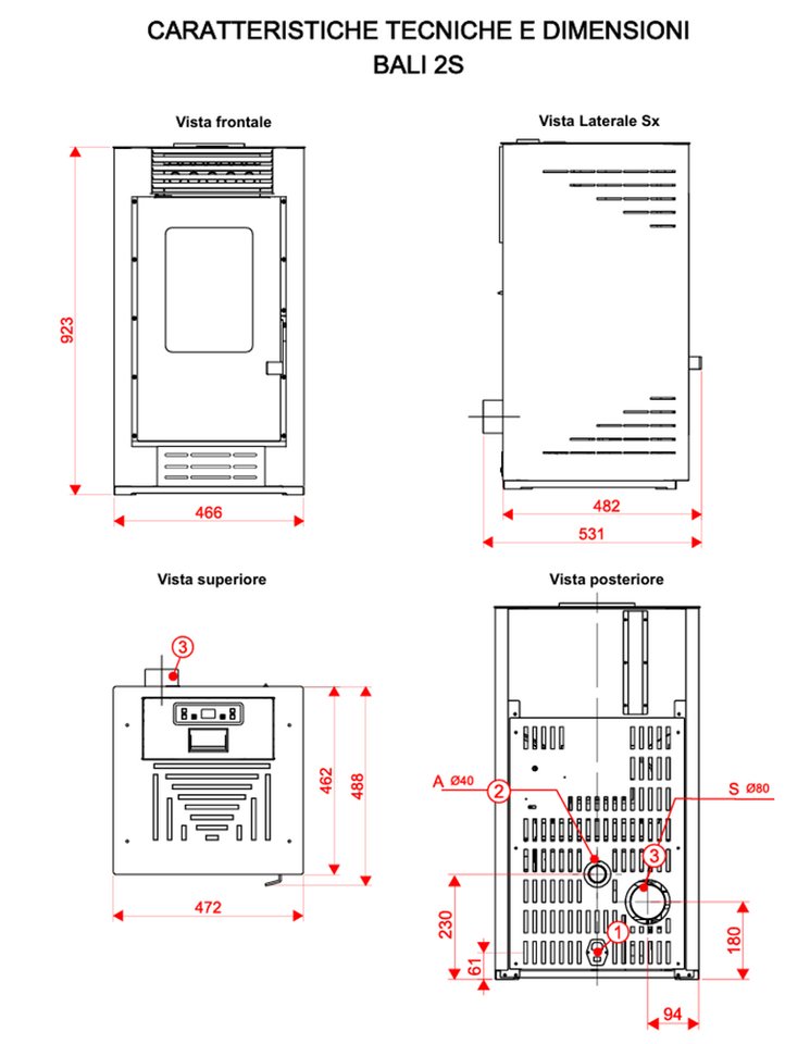 Blaze Pelletofen »Poly 2025«, 8 kW, Dauerbrand, optional WLAN fähig – Bild 3 von 3
