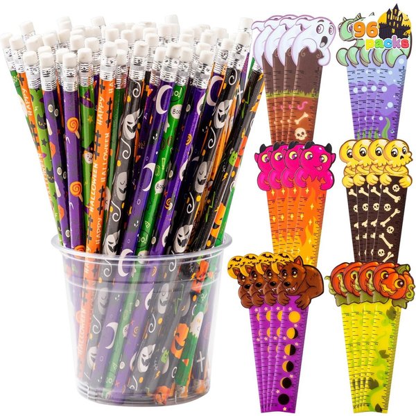 JOYIN Bleistift JOYIN 96-tlg. Halloween Set: 48 Bleistifte + 48 Lesezeichen