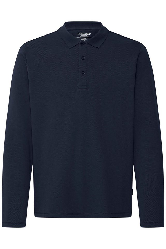Blend Langarm-Poloshirt BHLEWIS L/S STRUCTURE TEE Baumwollmischung, regular fit – Bild 5 von 5