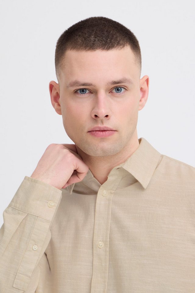Blend Langarmhemd BHDARIS SLUB L/S Regular Fit, aus Baumwolle, mit Knopfleiste – Bild 3 von 5