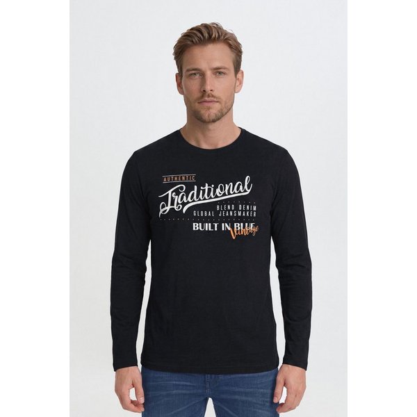 Blend Longsleeve BHDopper Klassisches Langarmshirt mit Rundhalsausschnitt und Print