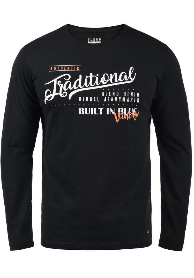 Blend Longsleeve BHDopper Klassisches Langarmshirt mit Rundhalsausschnitt und Print – Bild 2 von 5