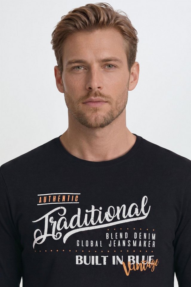 Blend Longsleeve BHDopper Klassisches Langarmshirt mit Rundhalsausschnitt und Print – Bild 5 von 5