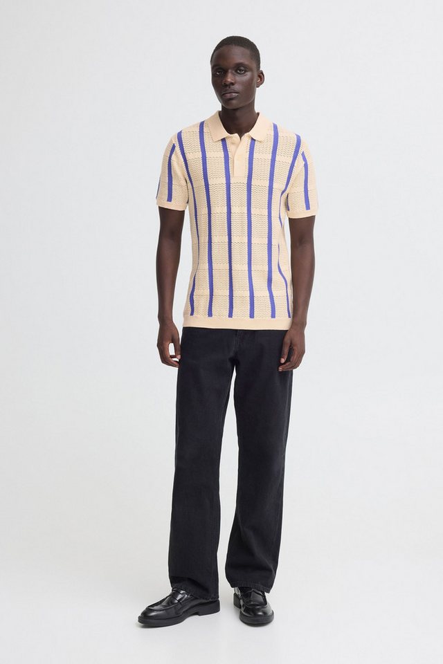 Blend Poloshirt BHDarin Striped Gestreiftes Feinstrick-Poloshirt mit Strickmuster – Bild 3 von 5