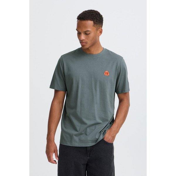 Blend Rundhalsshirt BHLOGAN S/S EMB TEE Baumwolle, regular fit