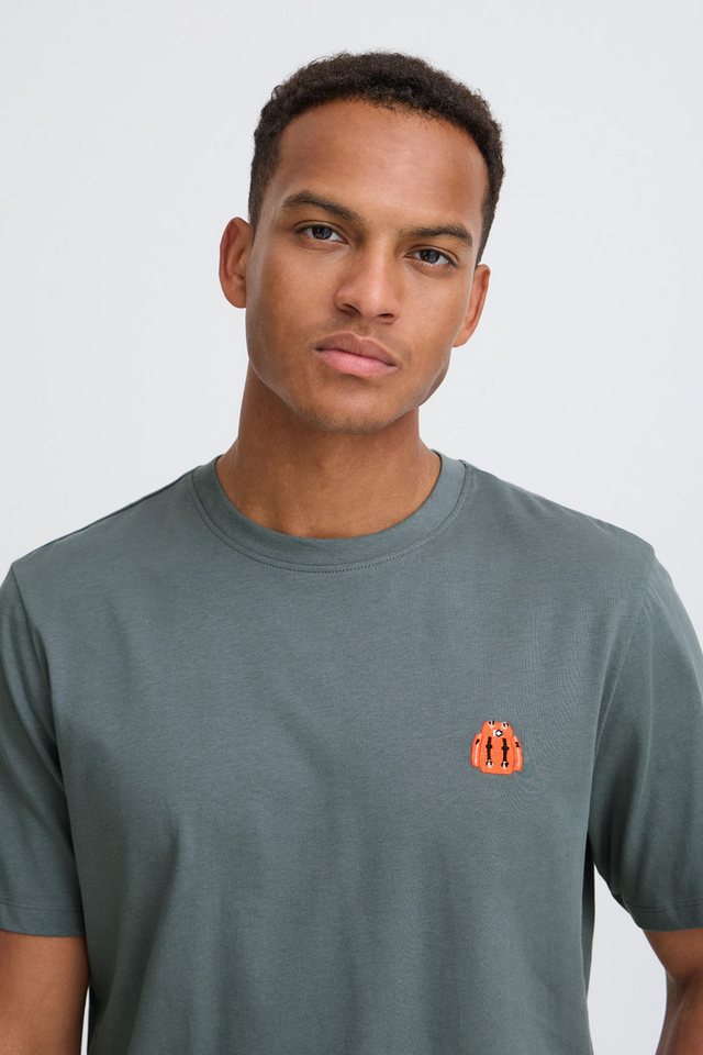 Blend Rundhalsshirt BHLOGAN S/S EMB TEE Baumwolle, regular fit – Bild 3 von 5