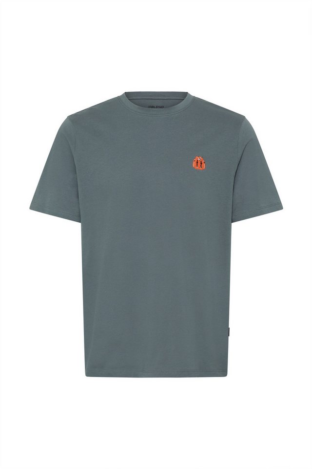 Blend Rundhalsshirt BHLOGAN S/S EMB TEE Baumwolle, regular fit – Bild 5 von 5