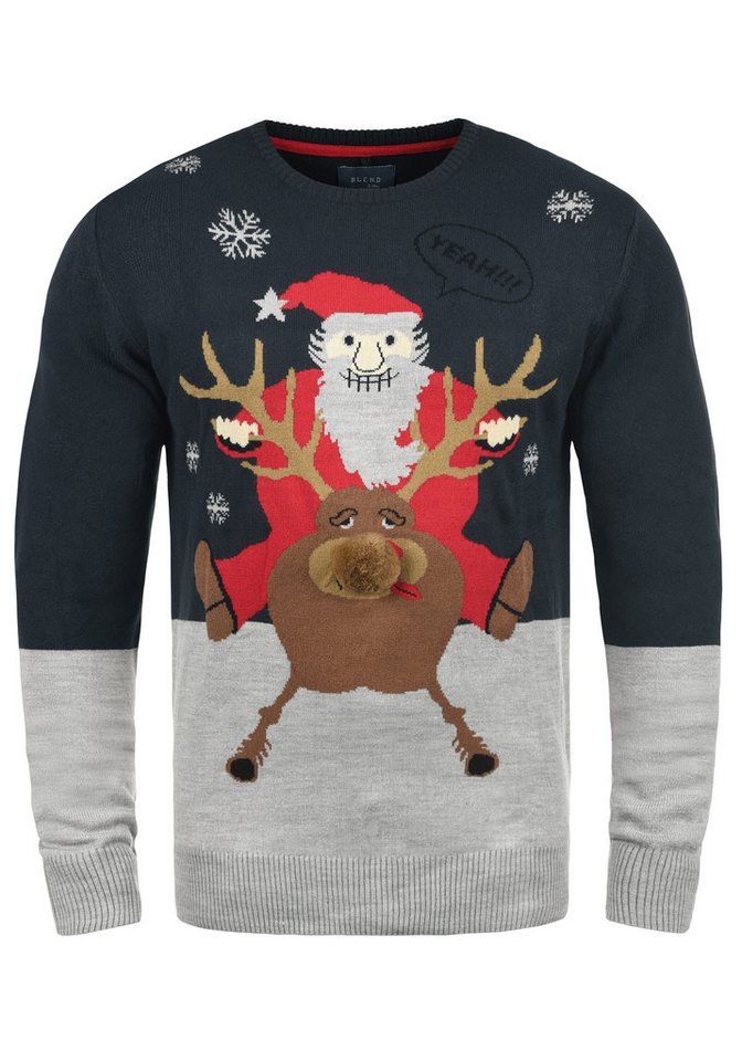 Blend Strickpullover BHRudolph Strickpullover mit Weihnachtsmotiv – Bild 2 von 4