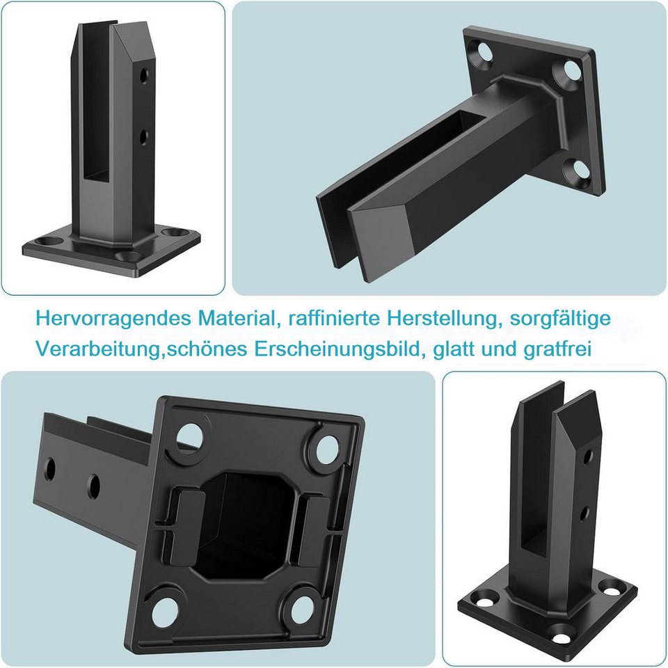 BlingBin Abstandshalter 4 Stück Stehende Glasklemme,304 Edelstahl Glashalter Halterungen (4 Stück, 4-St., für 8-12 mm Glas mit 4 Schrauben,Glasklemmhalter für 0 – Bild 4 von 5