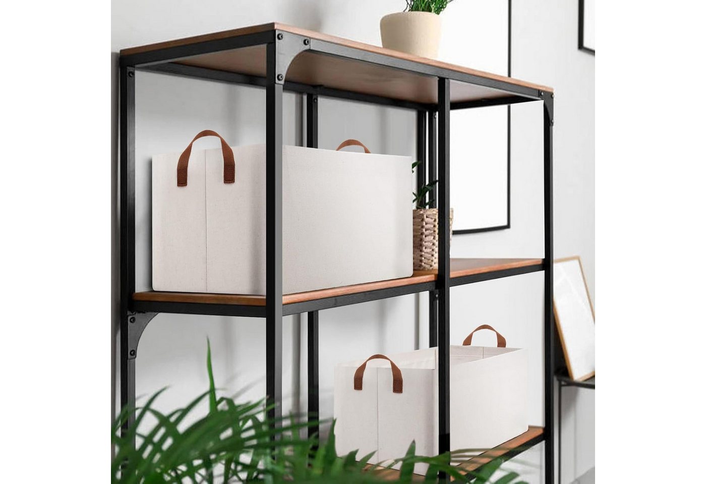 BlingBin Aufbewahrungskorb 3-Pack 26L, Schrank Organizer, Korb für Badezimmer Regal (6 Stück, 6 St., 42,9 x 29 x 25,4 cm), Organizer für Organisation, Regal, Kl – Bild 3 von 5